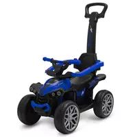 Blauwe/Zwarte Loopauto Quad Design met Duwstang
