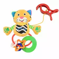 Pluche Tijger Rammelaar - Zacht Bijtspeeltje met Ringen
