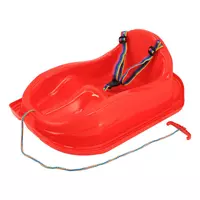 Felrode Sneeuwslee met Rugleuning en Veiligheidsgordel