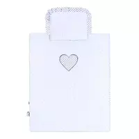 Dekbed en kussenset - Minky stippenpatroon - Babydeken