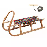 Klassieke houten slee 120 cm met trekkoord en glijders