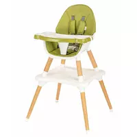 Hoge kinderstoel 3in1 - Groen - Opklapbaar & Veilig