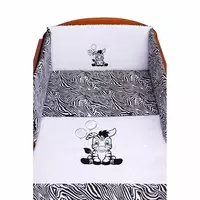 3-delige babybedset Zebra 100x135 cm wit-zwart – zacht en comfortabel katoen