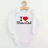 Babyromper - I Love Mum and Dad - Lange mouwen - Katoen