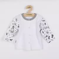 Babyvestje - Zwart-wit muzieknoten - 100% katoen - Drukknoopsluiting