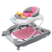 Loopstoel met Schommelfunctie – Roze – Siliconen Wielen – Geluid & Licht – Vanaf 6 Maanden