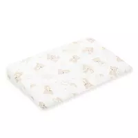 Katoenen kussensloop voor wigkussen 59x37 cm beige met beer