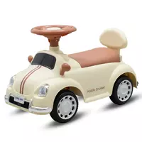 Baby Kiddo Cruiser Loopauto Beige – Retro Stijl en Veiligheid voor Kleintjes