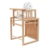 Kinderstoel Jerry - Houten Hoge Stoel - 2-in-1 Kinderstoel en Tafel