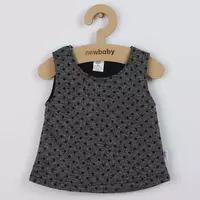 Baby Jurk - Grijs met zwart stippenpatroon - Mouwloos - A-lijn model