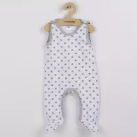 Baby onesie - Grijs met sterren - 100% katoen - Maat 50