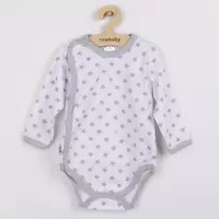 Baby body - Maat 56 (0-3 maanden) - Grijze sterren - Lange mouwen