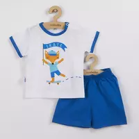 Kinderkleding - 2-delige set - T-shirt met vos en skateboard