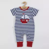 Boys summer jumpsuit - maat 56 (0-3 maanden) - blauw-witte strepen