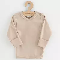 Babyshirt - Lichtbeige - Katoen - Maat 50 - Drukknopen