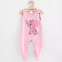 Babyromper - Roze - Olifantenthema - 100% Katoen - OEKO-TEX 100