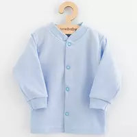 Baby Vestje - Lichtblauw - 100% Katoen - Volledige Drukknoopsluiting