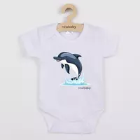 Baby Bodysuit - Jumping Dolphin Print - Korte Mouwen - 100% katoen