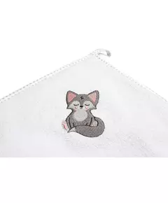 Witte Wolf Baddoek Kap 100x100 cm