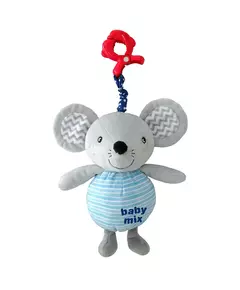 Muis knuffel - Lichtblauw met strepen - Baby speelgoed