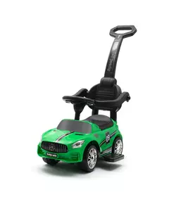 Groen Kindervoertuig - Duwauto met Voetsteun en stang