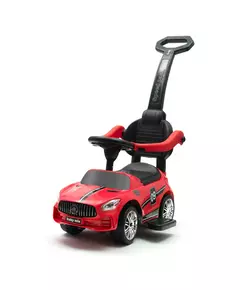 Kinderloopauto - Glanzend rood - Ergonomische duwstang