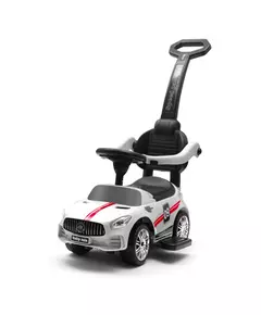 Sportieve witte racewagen met duwstang