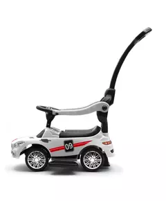 Sportieve witte racewagen met duwstang