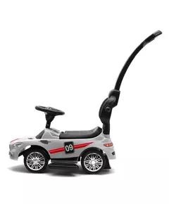 Sportieve witte racewagen met duwstang