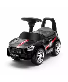 Zwarte Kinderloopauto - Sportwagen - Afneembaar Stuur