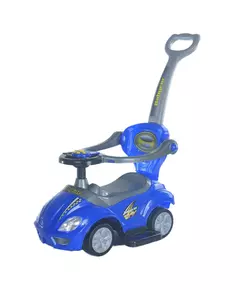 Raceauto met Duwstang - Blauwe Loopauto voor Peuters