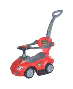 Loopauto Rood 3-in-1 met Duwstang en Veiligheidsbeugel