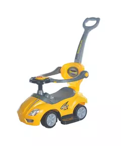 Loopwagen Gele Sportwagen 3-in-1 met Stuur en Klaxon