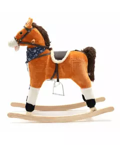 Schommelpaard Pluchen Bruin incl. Bandana en Muziek