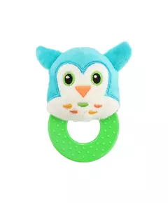 Rammelaar Pluche Uil met Bijtring - Baby Speelgoed