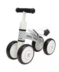 Loopfiets Wit en grijs - Peuterfiets met Voetbal Design