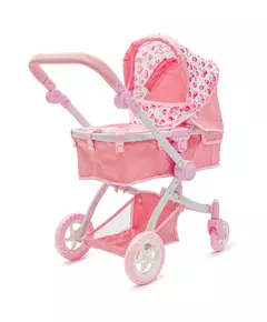 Roze 2-in-1 Poppenwagen met Verstelbare Kap