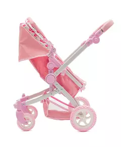 Roze 2-in-1 Poppenwagen met Verstelbare Kap