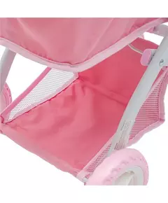 Roze 2-in-1 Poppenwagen met Verstelbare Kap