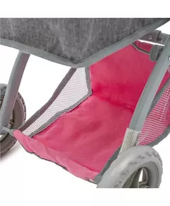 Poppenwagen 2-in-1 mGrijs et Roze Accenten