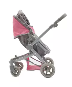 Poppenwagen 2-in-1 mGrijs et Roze Accenten