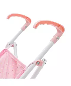Vouwbare Roze Poppenbuggy met Stippen - Lichtgewicht