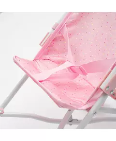 Vouwbare Roze Poppenbuggy met Stippen - Lichtgewicht