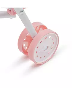 Vouwbare Roze Poppenbuggy met Stippen - Lichtgewicht