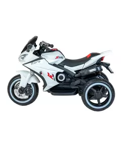 Kinderdriewieler - Elektrische motorfiets - Wit/zwart