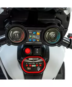 Kinderdriewieler - Elektrische motorfiets - Wit/zwart