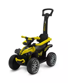 Loopauto kleine quad geel zwart - peuterauto