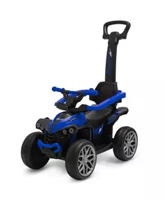 Blauwe/Zwarte Loopauto Quad Design met Duwstang