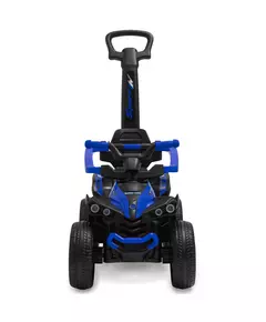 Blauwe/Zwarte Loopauto Quad Design met Duwstang