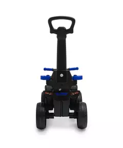 Blauwe/Zwarte Loopauto Quad Design met Duwstang